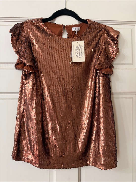 TCEC Tops - TCEC Rose Gold Sequin Shift Dress